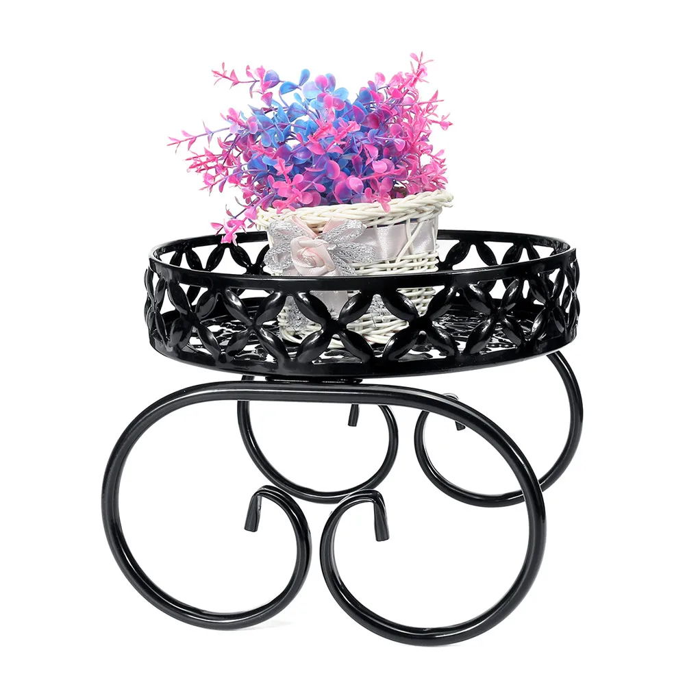 European Movable Flower Stand Single Layer Iron Metal Desktop Wall Hanging Potted Flowers For Garden Home Decration