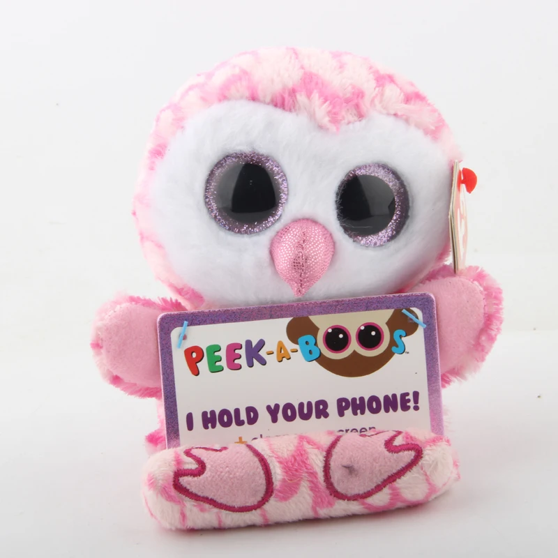 P2 Ty Peek-A-Boo Phone Holder with Screen Cleaner Bottom Plush Stuffed Animal Toys Giraffe Owl Unicorn Elephant Bunny Doll - Цвет: P2