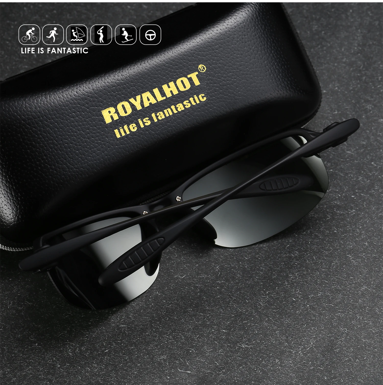 RoyalHot, мужские, женские, поляризационные, половинная оправа, спортивные солнцезащитные очки, Ретро стиль, солнцезащитные очки, 900184