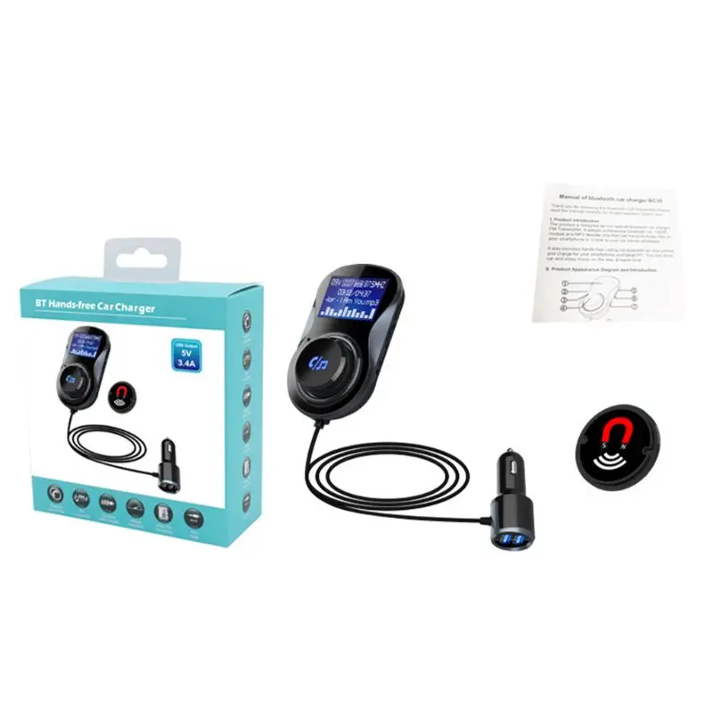 Bluetooth Hands-free FM модулятор стерео автомобильный mp3-плеер адаптер fm-передатчик Поддержка TF для iPhone XS 8 7 и android