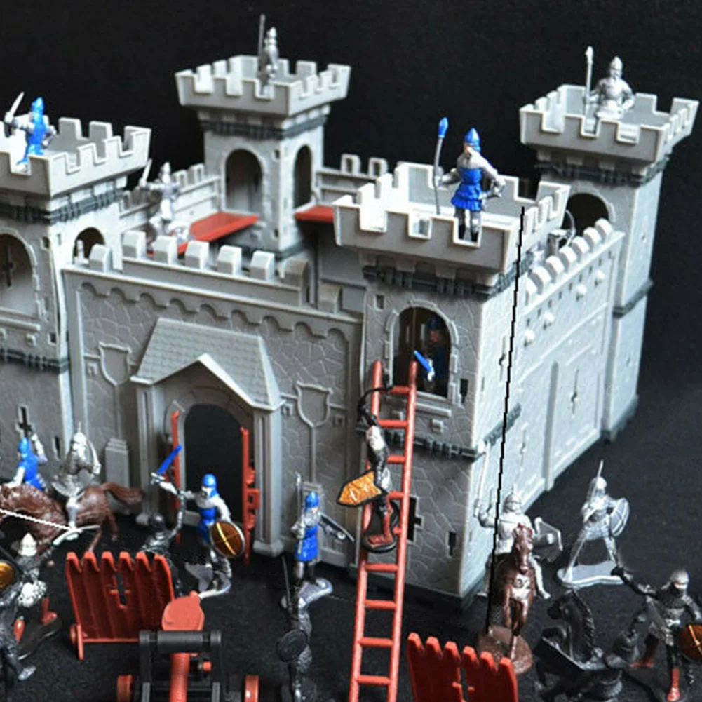 Educational Development Kids UK Medieval Castle Toy Set Model Building Accessory Playset DIY Decorative Knights Game Soldiers