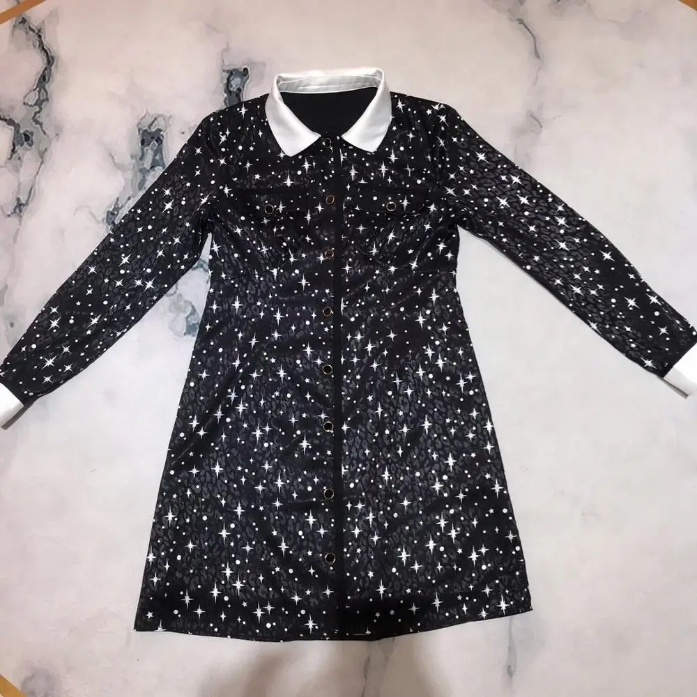 Женское повседневное черное платье из полиэстера осень 2020|Платья| |