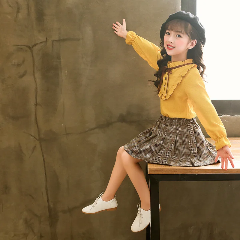 

2019 New Style GIRL'S Long-sleeved Shirt Spring And Autumn GIRL'S Lace Sweet Korean-style Base Shirt