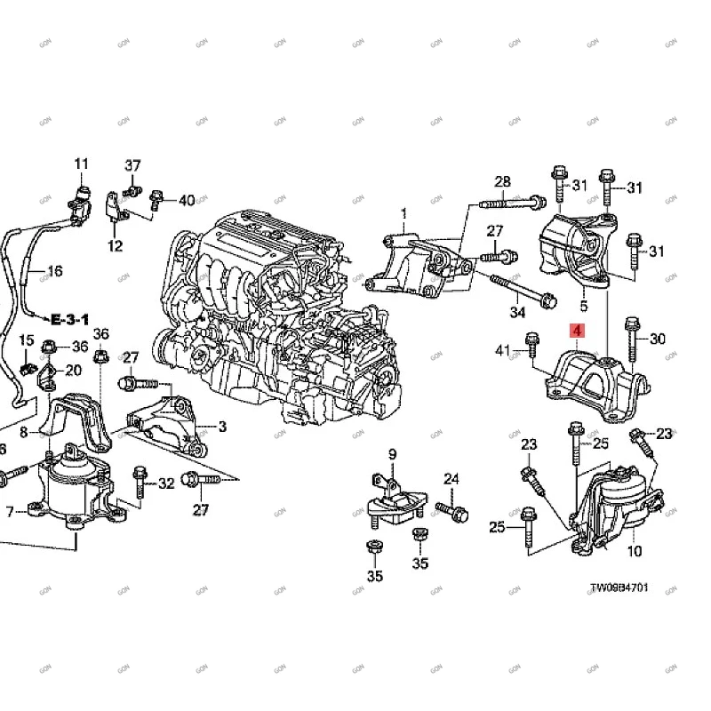 

Car Engine rear bracket Engine foot Gearbox Foot Glue Machine Claw Glue hon daa cco rdEngine bracket glue Engine control lever