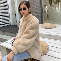Faux Fur Coat Fake Mink For Girls With Thick Warm Luxury Mink Short Women's Autumn Winter 2022 New Free Shippingbeige Jacket Fox