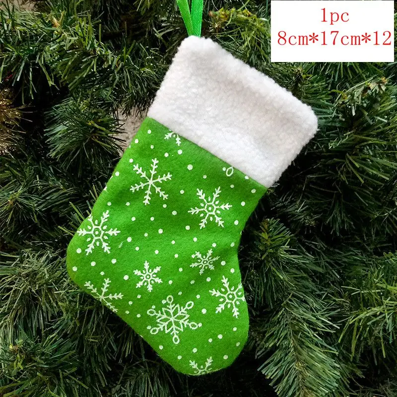 Рождественские чулки, носки, кошка, собака, лось, Navidad, год, мешок для конфет Рождество, украшения, рождественские елки, вечерние подарочные сумки для детей - Цвет: 1pc 8x17x12cm