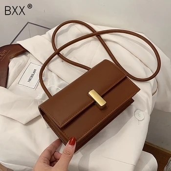 

[BXX] PU Leather Crossbody Bags For Women 2020 Autumn Winter Solid Color Shoulder Handbags Female Travel Fashion Bag HO018