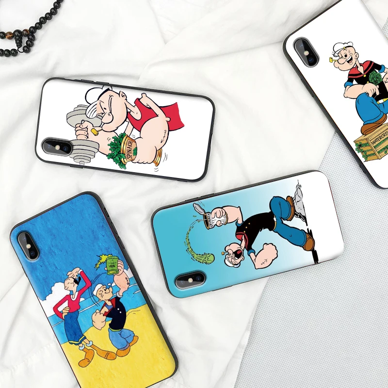 Чехол для телефона Popeye the Sailor iPhone 11 Pro Max X XS XR 8 7 6 5 s Plus Силиконовый ТПУ ударопрочный