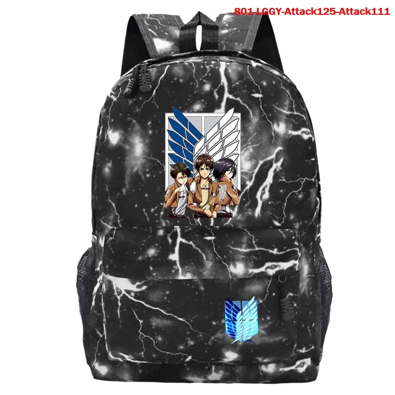 

Attack on Titan Backpack Anime Eren Mikasa School bags Teens Men Shingeki No Kyojin Bookbag Laptop Travel Bag Shoulders Mochilas