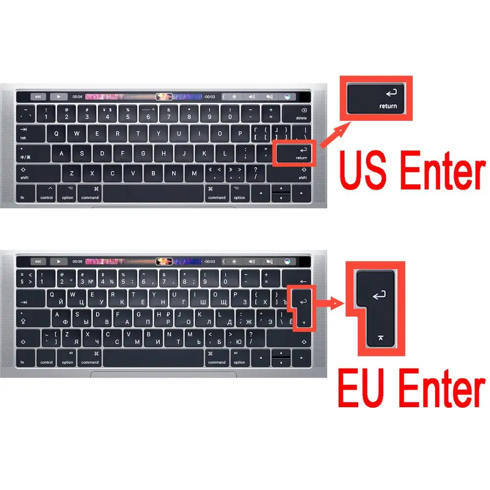 ТПУ Клавиатура чехол для Macbook Air 11 12 13 Pro 13 15 retina тонкая Сенсорная панель матовый прозрачный чехол