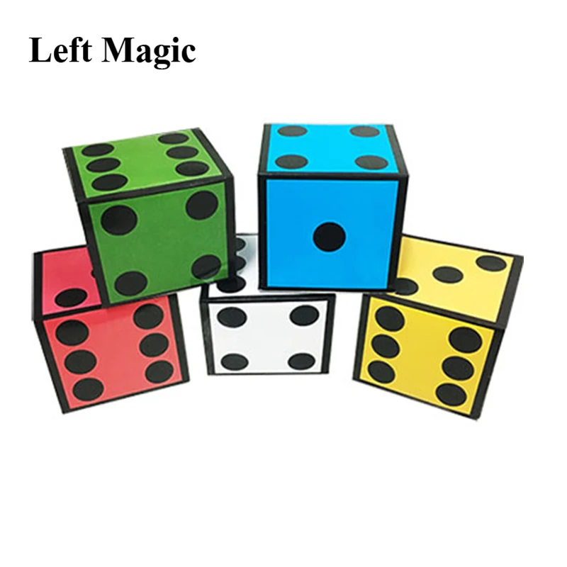 

New Card Dice (5 Dice) Magic Tricks Jumbo Cards To Giant Dice Magia Magician Stage Illusion Gimmick Prop Funny Mentalism