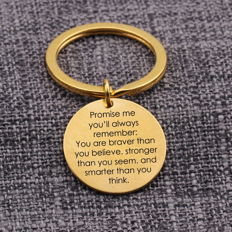 Keepsake Round Bag Charm Present Daughter Son Gift Children Inscription Key Tag Keychain Child Gifts Keyring | Украшения и