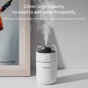 

Small Volcano Humidifier Aromatherapy 320ml Colorful Night Light Essential Oil Diffuser Usb Air Aroma Diffuser For Home 2020