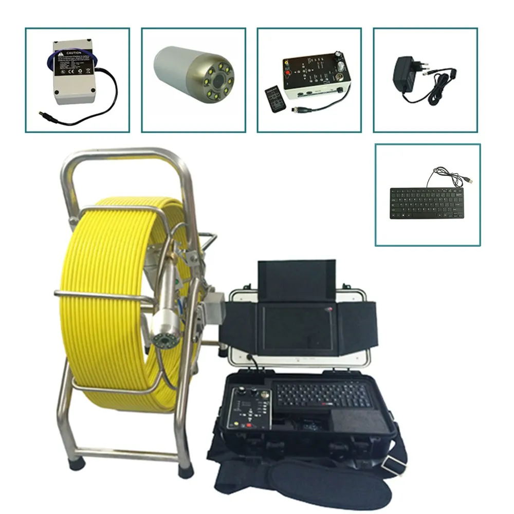 underground sewerage pipe detection camera 40mm 700TVL waterproof CCTV pipe video inspection
