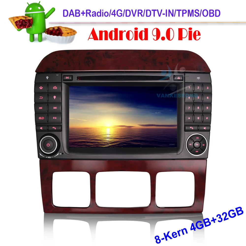 7 дюймов 8-Core Android 9,0 автомобильный DVD проигрыватель компакт-дисков DAB автомобиля радио gps навигации для Mercedes Benz S класса W220 CL-Class W215 S500