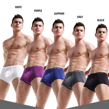 

5pc Men's Breathe Underwear Bullet Separation Scrotum Physiological Men's Underpants Breathable Boxers Panties Cueca Masculina