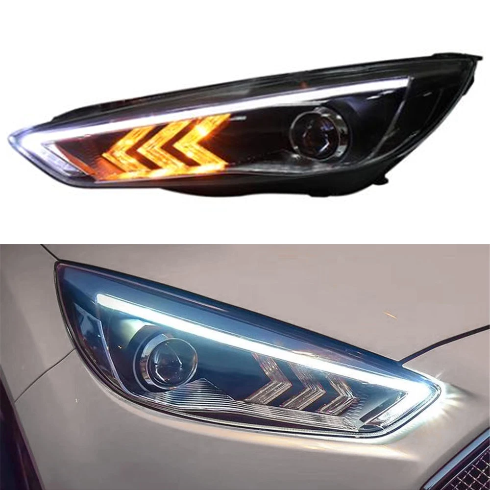 CSCSNL 2 шт. светодиодный фары для Ford Focus Автомобильный светодиодный фонарь двойной ксеноновый объектив дневные ходовые огни противотуманные фары