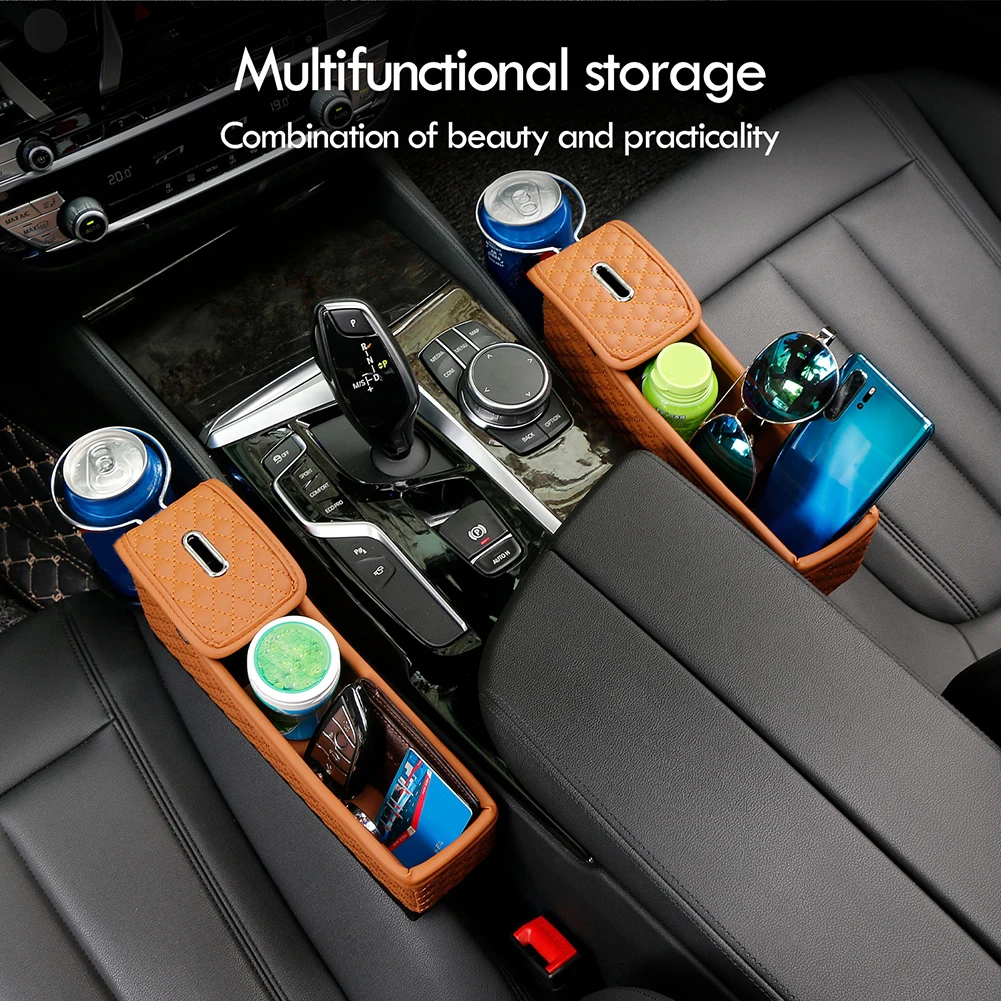 Universal Car Seat Storage Box Charger Center Console Cup Holder Phone Auto Vehicle Crevice Organizer Accessories | Автомобили и
