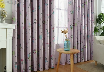 

Cloth Children Cartoon Curtain Bedroom Room Princess Room Curtain Little Angel Full Blackout Fabric French Window Korean Printed