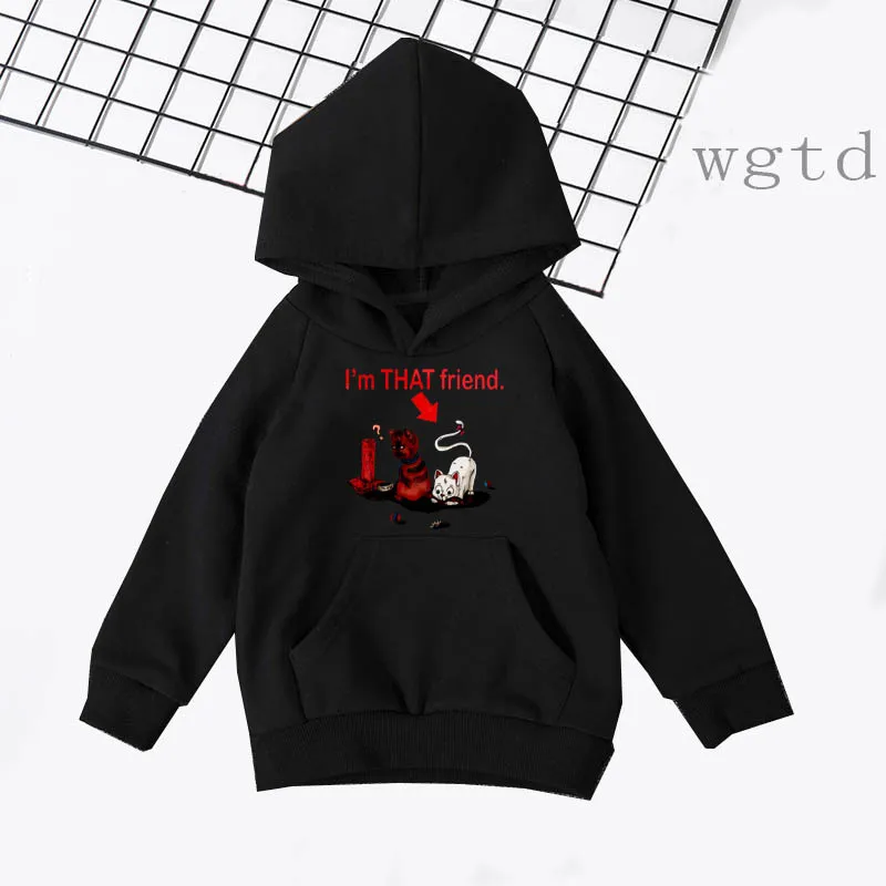 Cat Friends Prints Sweat Bebe Fille Children Hoodies Kids Autumn Winter Warm Hoodie Boys Baby Long Sleeve Tops Casual Sweatshirt