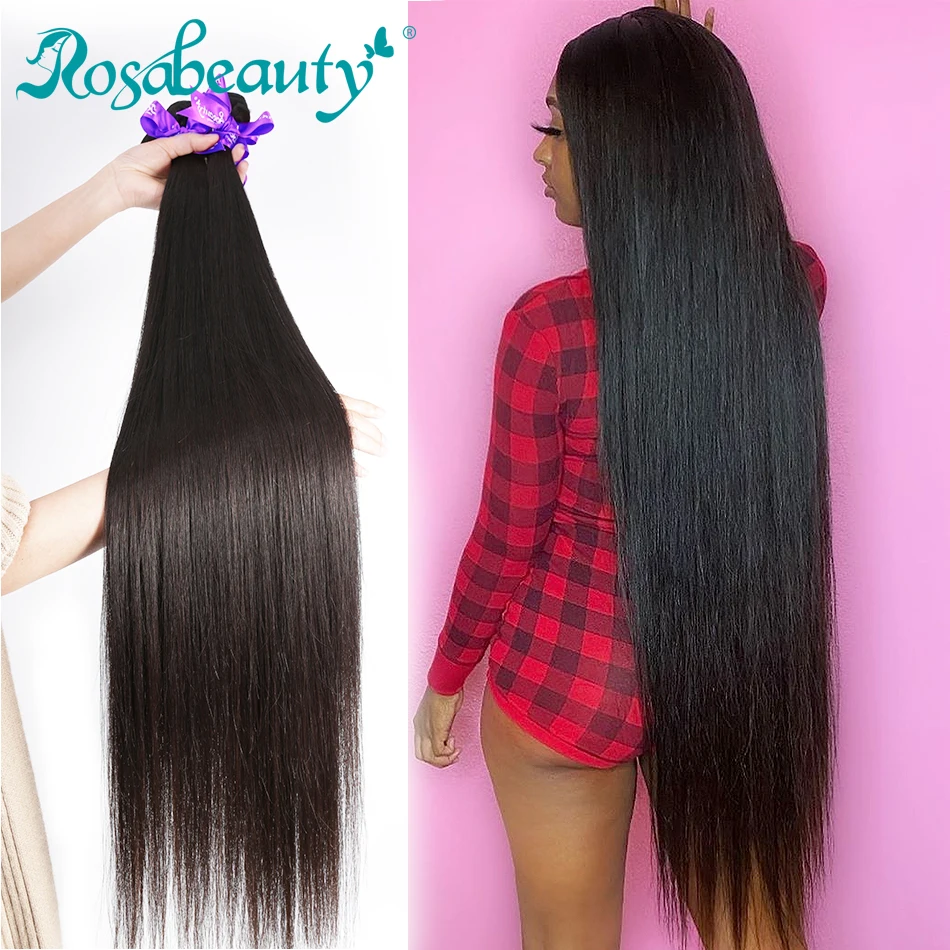 RosaBeauty 28 30 32 40 дюймов бразильские волосы естественного цвета плетение 1 3 4 пряди