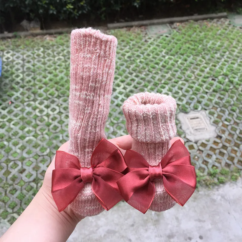 

High-End Origional Floor Ankle Sock Baby Socks Autumn And Winter Tube Socks a Year of Age Anti-slip Girls'socks BABY'S Socks Woo