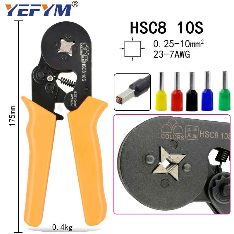 Ferrule Crimping Tool Kit Sopoby Ferrule Crimper Plier 0.08-16mm2 //1200pcs