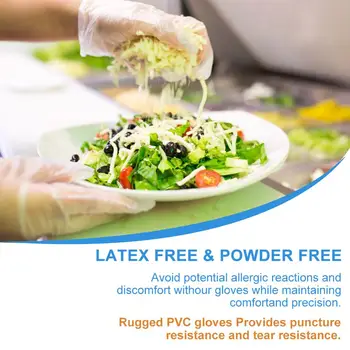 

100pcs Disposable latex transparent Gloves Laboratory Rubber Gloves Household Cleaning Household PVC Protective Gloves