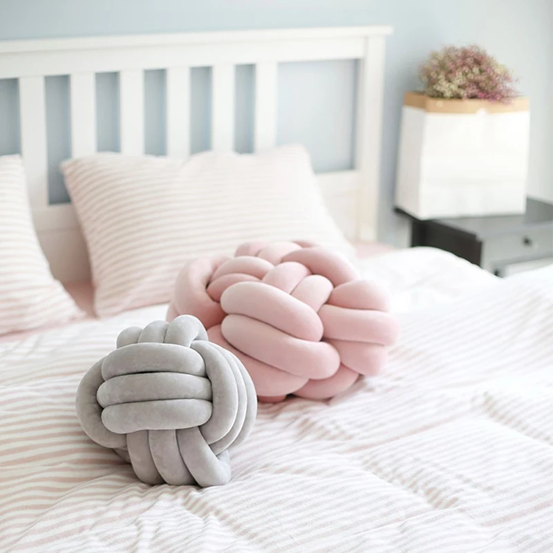 Модная Подушка-бампер для новорожденных, подушка с узлом, детская кровать, детская подушка для объятий, декор для детской комнаты, 30*30 см