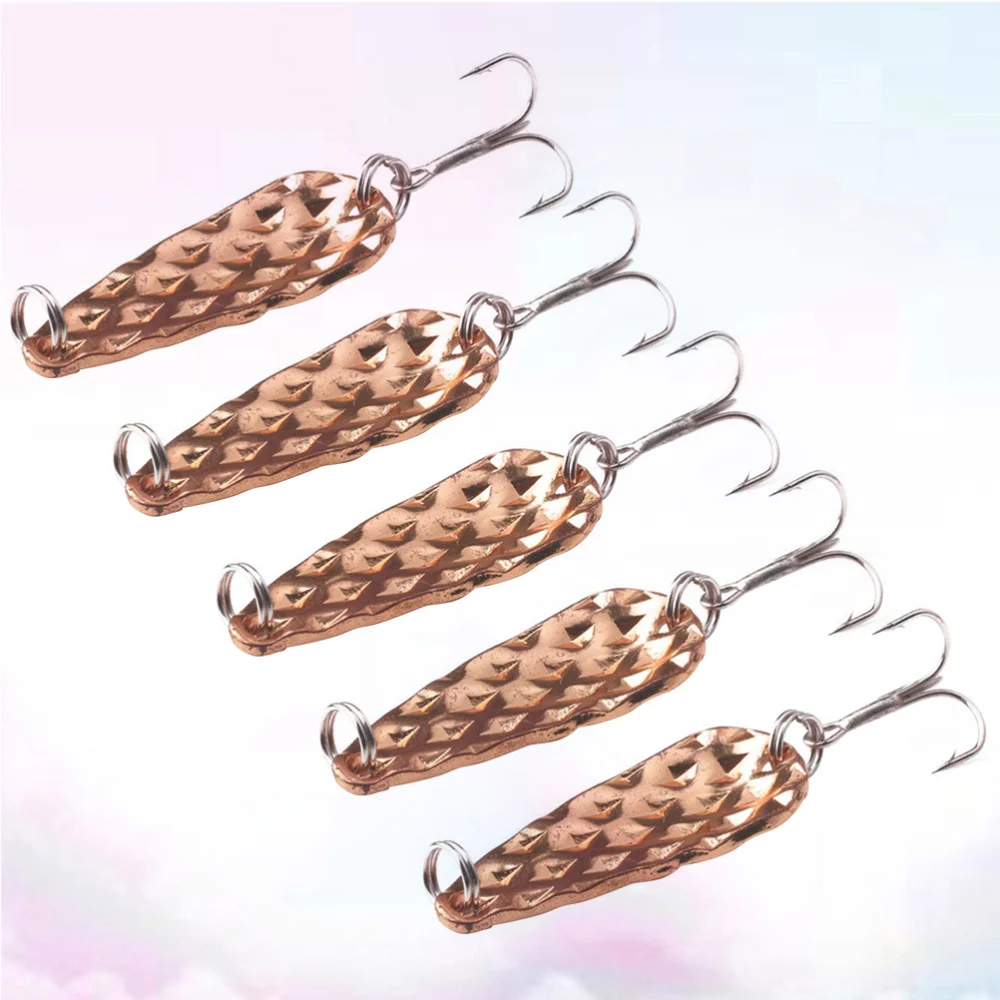 

5 Pcs 4.5cm/9g Metal Sequins Fishing Bait Hard Lures Rotating Pineapple Texture Fishing Lures for Outdoor Fishing Trip Holiday (