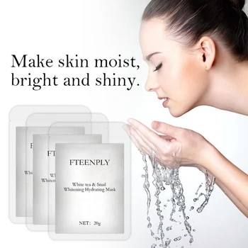 

White Tea Snail Mask Effective Oil-Control Shrink Pores Whitening Moisturizing Snail Fluid Mask Beauty Skin Care 1Pcs/5pcs