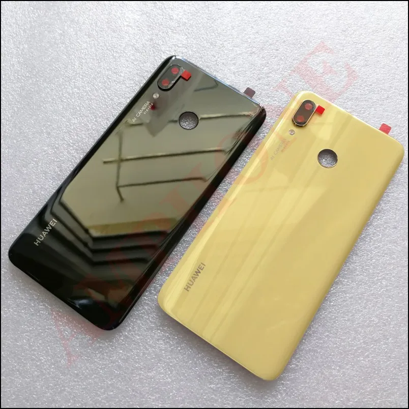 Новое оригинальное закаленное стекло задняя крышка для huawei Nova 3 запасные части задняя крышка батарейного отсека Корпус+ рамка камеры