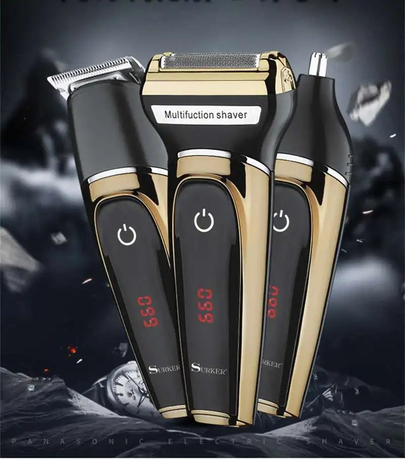 Surker SK-903 3 в 1 перезаряжаемая бритва электрическая бритва для носа борода для лица бровей для носа триммер для волос Машинка для стрижки волос для мужчин