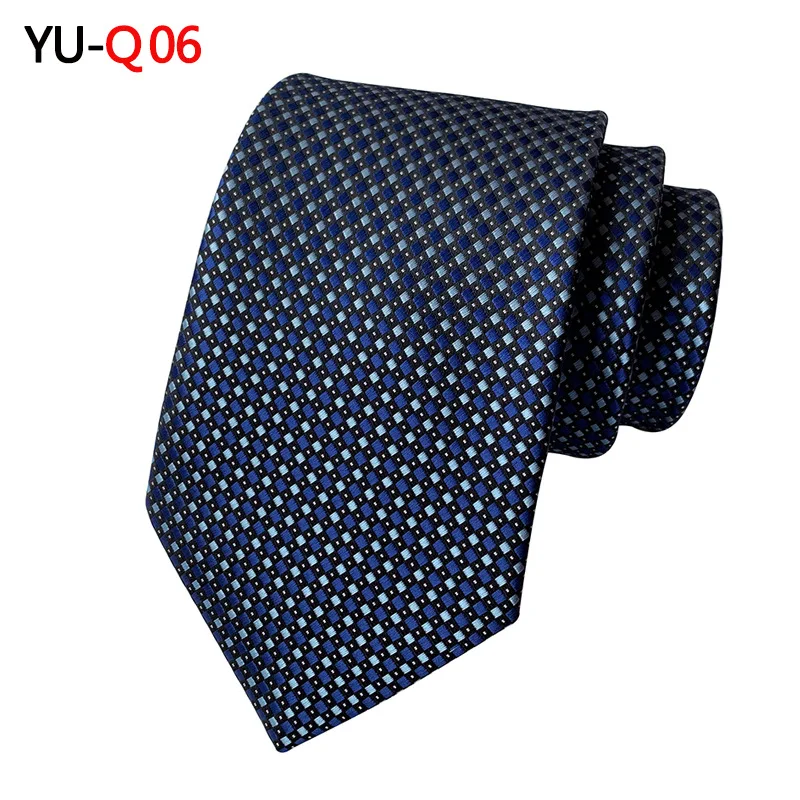 Necktie Элегантный Мужской Жаккардовый клетчатый полосатый Свадебный Праздничный узкий галстук на шею 8 см костюм тонкий Шелковый формальный деловой подарок галстук - Цвет: Necktie