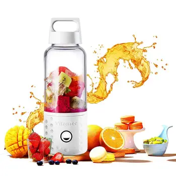 

Portable Blender, Smoothie Blender USB Juicer Cup, 17oz Fruit Mixing Machine with 4000mAh Rechargeable Batteries, Detachable Cup