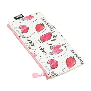 

Cute Pencil Case Bag Pen Holder Purse Bag Office School Stationary Cosmetic Bag Strawberry pattern