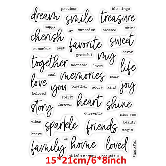 Clear Silicone Stamps Alphabets Words Script Thinking of You Baking Recipe DIY Craft Paper Scrapbooking Making Template 2021 New 2
