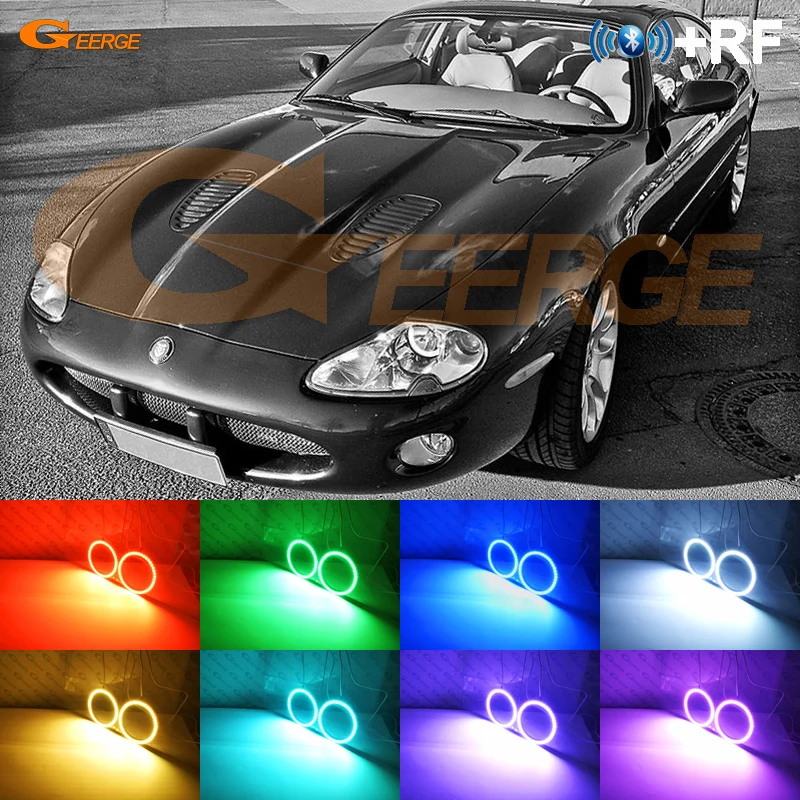 

For Jaguar XK8 XKR X100 Portfolio 1996-2006 Excellent Angel Eyes kit Multi-Color Ultrabright 7 Colors RGB LED Angel Eyes kit