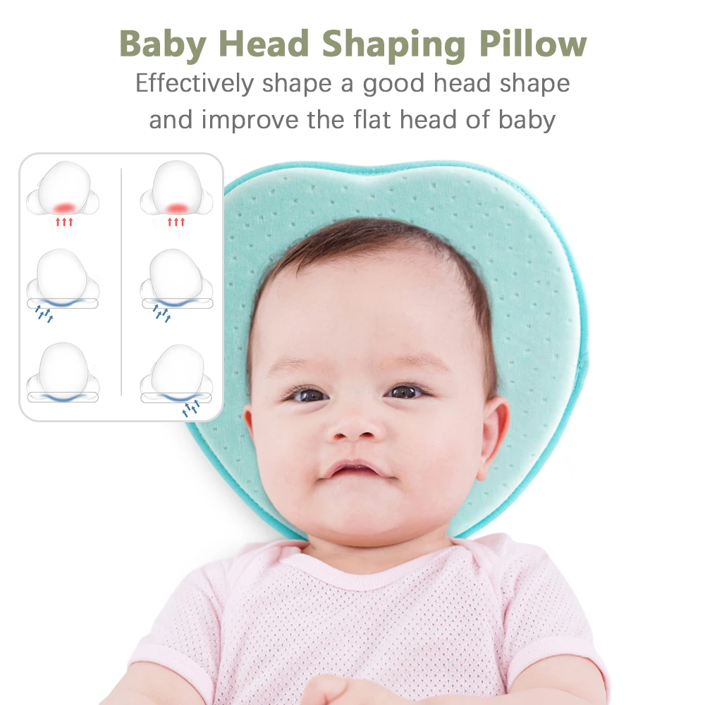 Newborn baby pillow,memory foam pillow for newborn baby crib,prevent flat head,pillow for newborn baby crib Pink prevent flat head,pillow for toddler