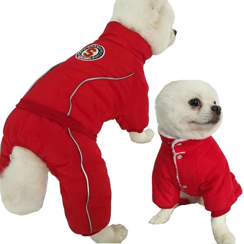 Зимние комбинезоны для собак, флисовый теплый комбинезон для собак, 2 цвета, светоотражающие ремни, одежда для собак XS s m l xl 2XL