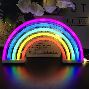 

Wall Hanging Rainbow Neon Light Hotel Decoration Modeling Lamp Batteriy USB Charging Creative Colorful Night Light Waterproof
