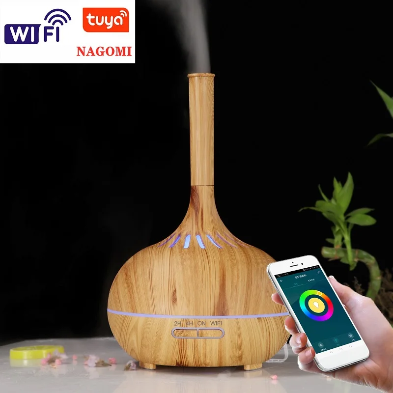 

Ultrasonic Air Humidifier Tuya APP Control 400ml Aroma Essential Oil Diffuser Mist Maker Humidifier 7 Color Night Light Home SPA