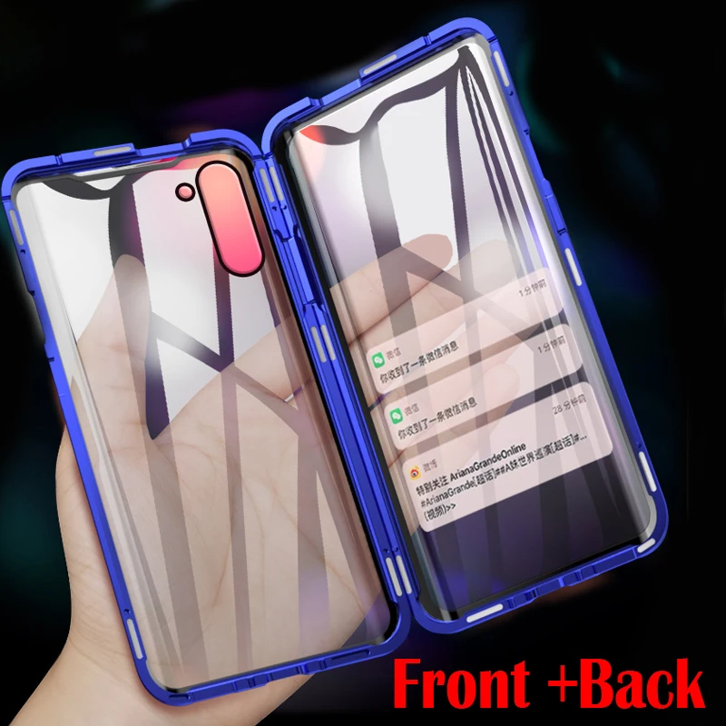 

Double Side 360 Degree Magnetic Adsorption Glass Case For Samsung Galaxy A50 A70 A40 A30 A60 A10 A7 A8 A9 2018 Phone Case Cover