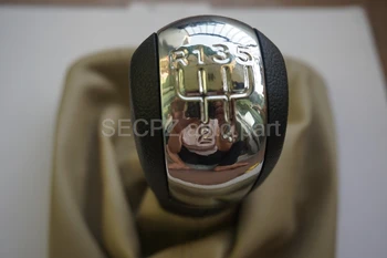 

For Skoda Octavia 2 A5 MK2 2004 2005 2006 2007 2008 2009 2010 New 5 Speed Car Gear Shift Knob With Ivory Leather Boot 12mm