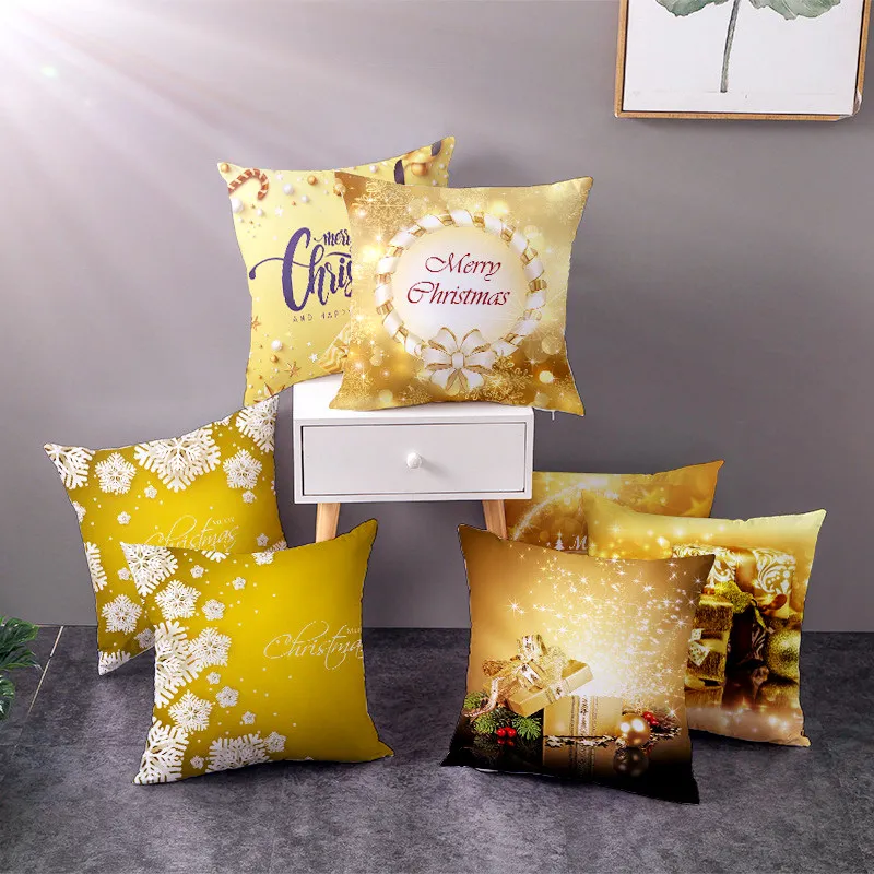 

Christmas Decorations for Home Cushion Cover Merry Christmas Happy New Year Xmas Ornaments Pillowcase Navidad 2019 Kerst natal.
