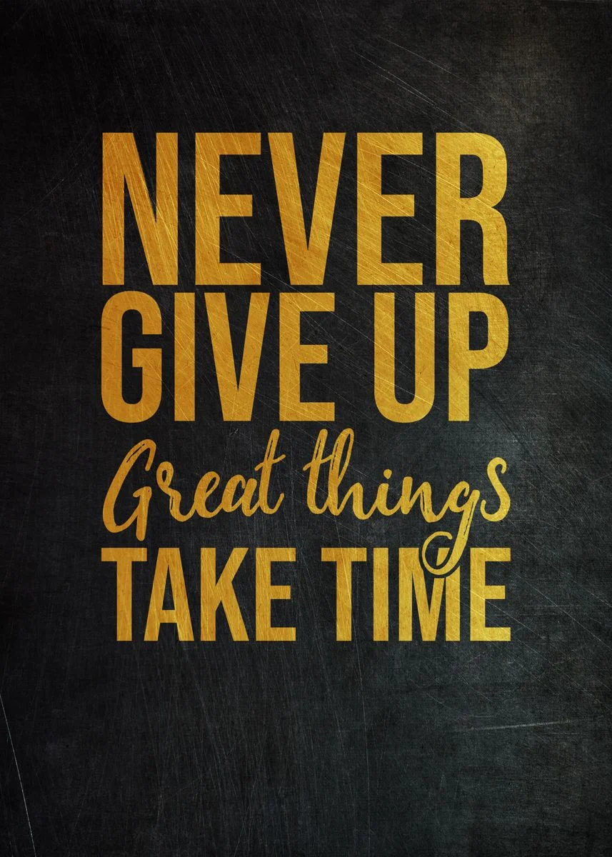 Never Give Up Inspiration Modern Black Gold Modern Business Inspiration Motivation Canvas Painting Never  Give Up Great Thing Take Time Prints And Posters|Painting & Calligraphy| -  Aliexpress