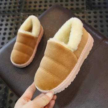 

New Winter Kids Slippers Children Home Shoes Non-slip Soft Toddler Girls Cotton Shoes Baby Boys Fur Slides Indoor Floor Slippers