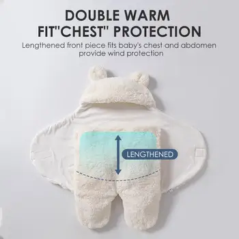 

Baby Sleeping Bag Newborn Sleeping Bag Autumn And Winter Wrapping Towel Lamb Velvet Pure Cotton Thick Warm Leg-type Sleeping Bag