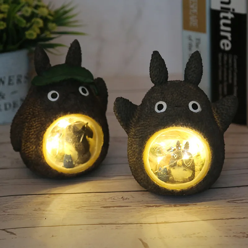 Studio Ghibli Spirited Away Totoro Figures Model Toy Led Night Light Toy Anime Totoro Star Resin Home Decoration Kids Toys Gift Kuru Store