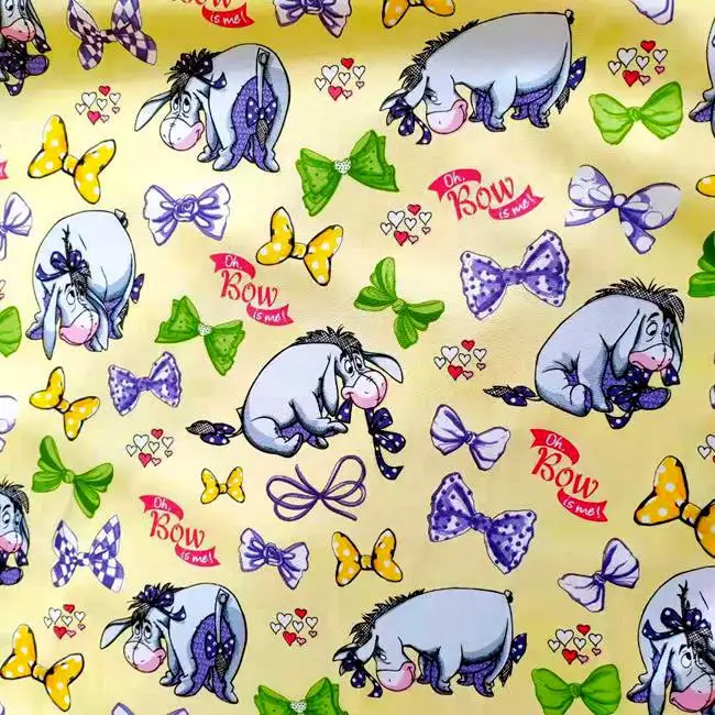 50X140 см с принтом Ослика ИА лук желтый полиэстер хлопок ткань для девочек Одежда Комплект постельного белья домашний текстиль наволочка DIY-BK672